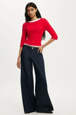 Petite Low Rise Wide Jean