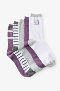 5Pk Fine Crew Sock