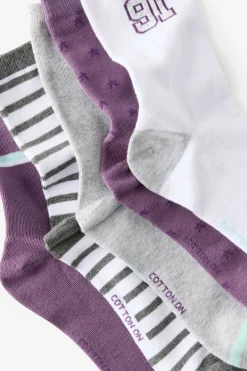 5Pk Fine Crew Sock