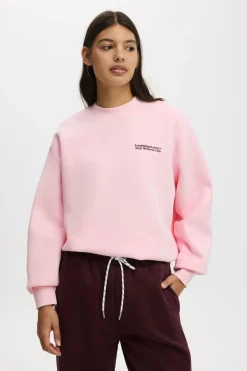 Plush Graphic Crew Sweatshirt