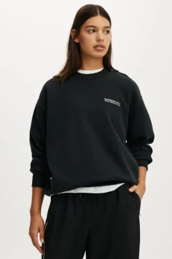 Plush Graphic Crew Sweatshirt