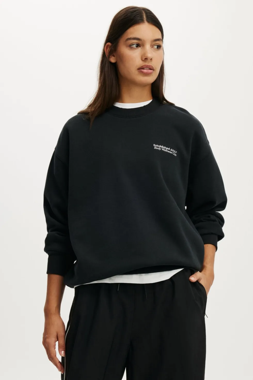 Plush Graphic Crew Sweatshirt