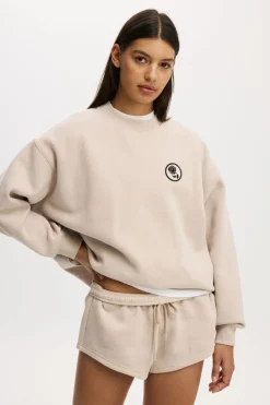 Plush Graphic Crew Sweatshirt