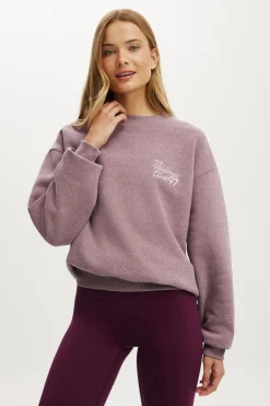 Plush Graphic Crew Sweatshirt