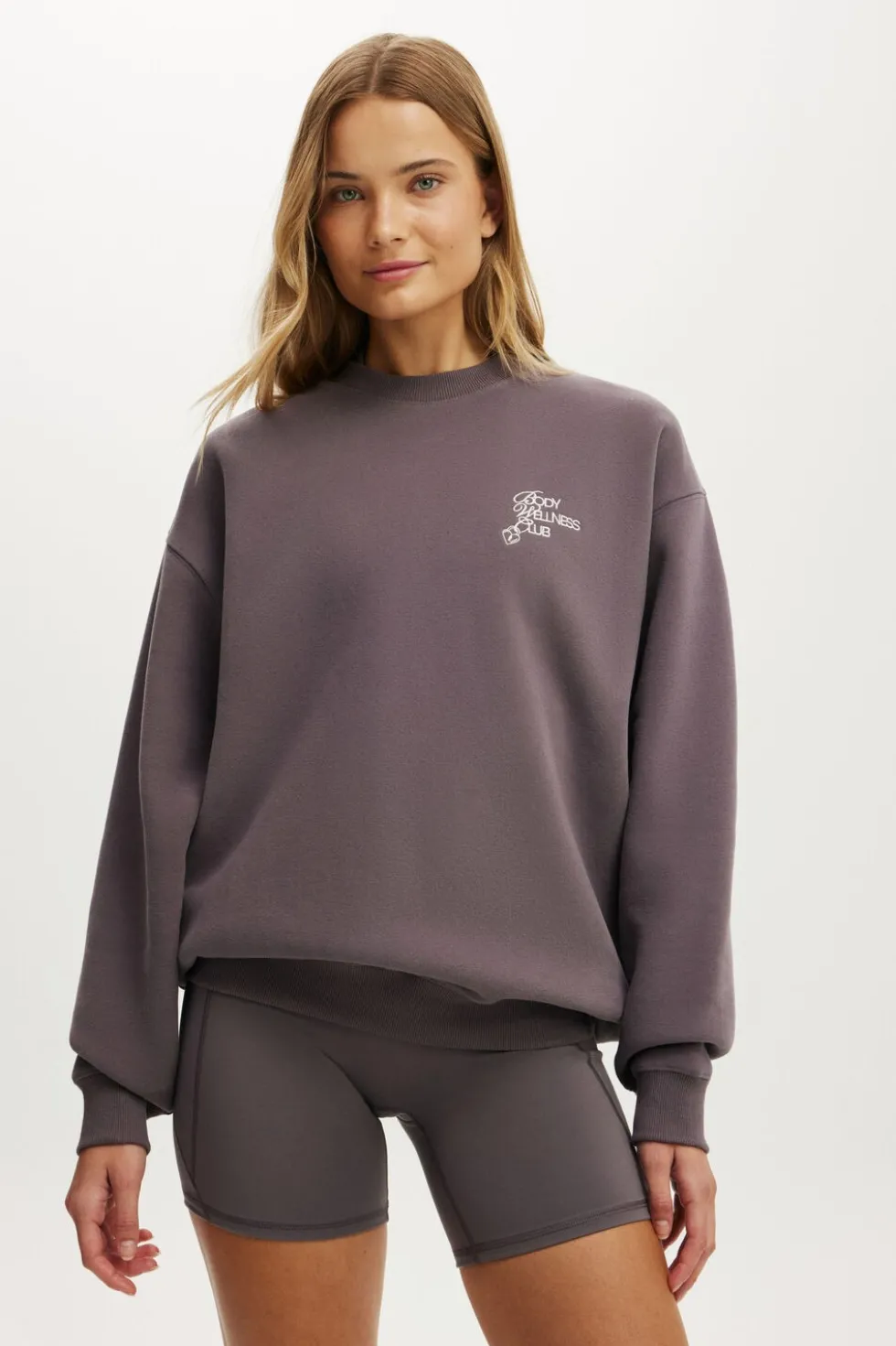 Plush Graphic Crew Sweatshirt