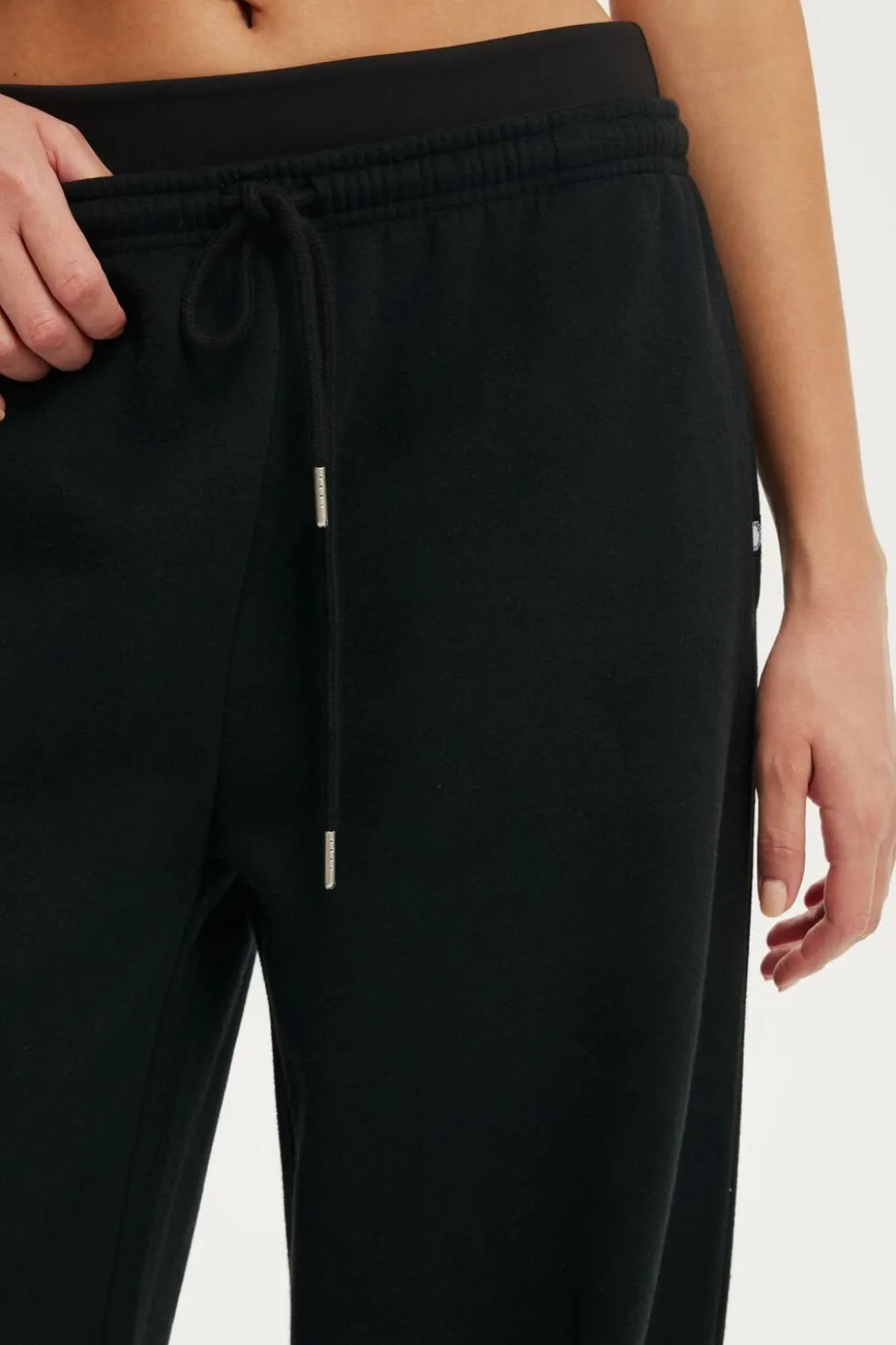 Plush Tie Waist Wide Leg Sweatpant