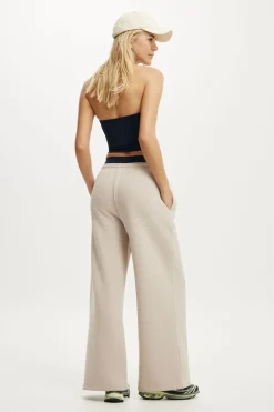 Plush Tie Waist Wide Leg Sweatpant