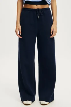 Plush Tie Waist Wide Leg Sweatpant