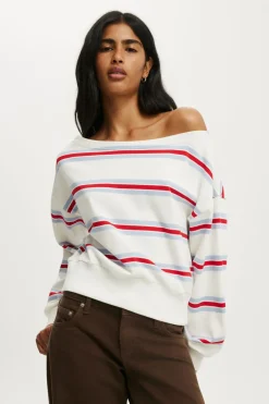 Relaxed Off Shoulder Sweatshirt