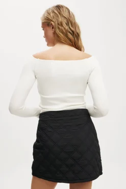 Rhythm Quilted Puffer Mini Skirt