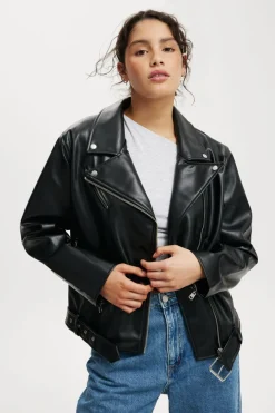 Roman Faux Leather Biker Jacket