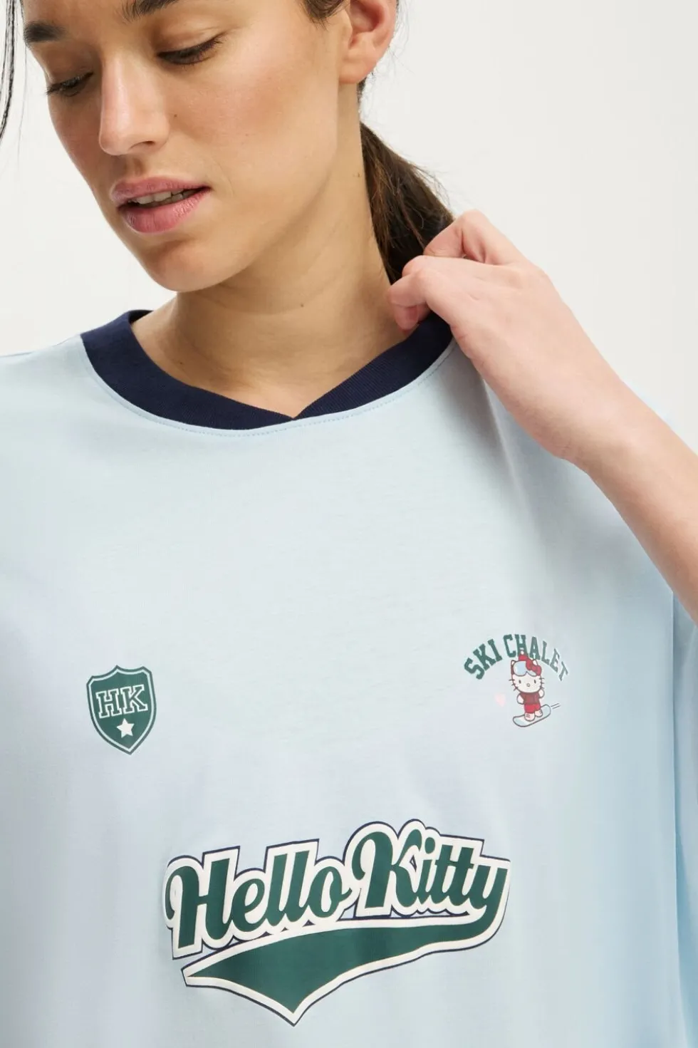 Sanrio Hello Kitty Oversized V Neck Sleep Tee