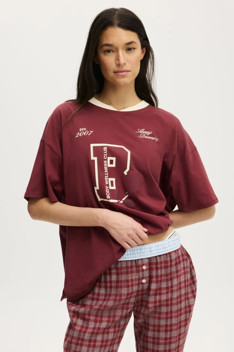 Sanrio Hello Kitty Oversized V Neck Sleep Tee