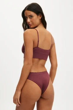 Seamless Longline Lace Trim Bralette