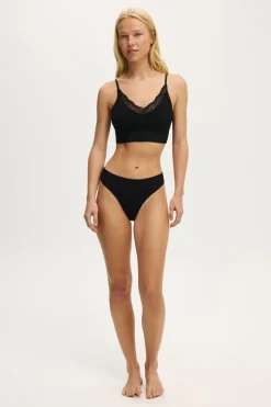 Seamless Longline Lace Trim Bralette