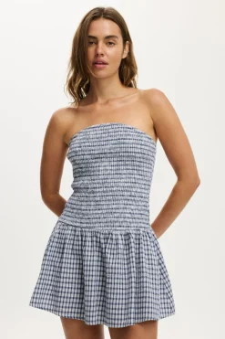 Shirred Tube Mini Dress