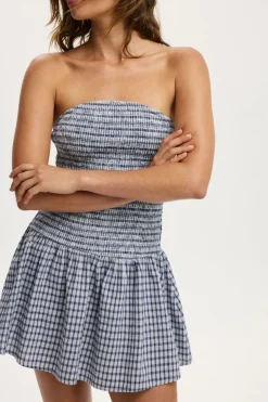 Shirred Tube Mini Dress