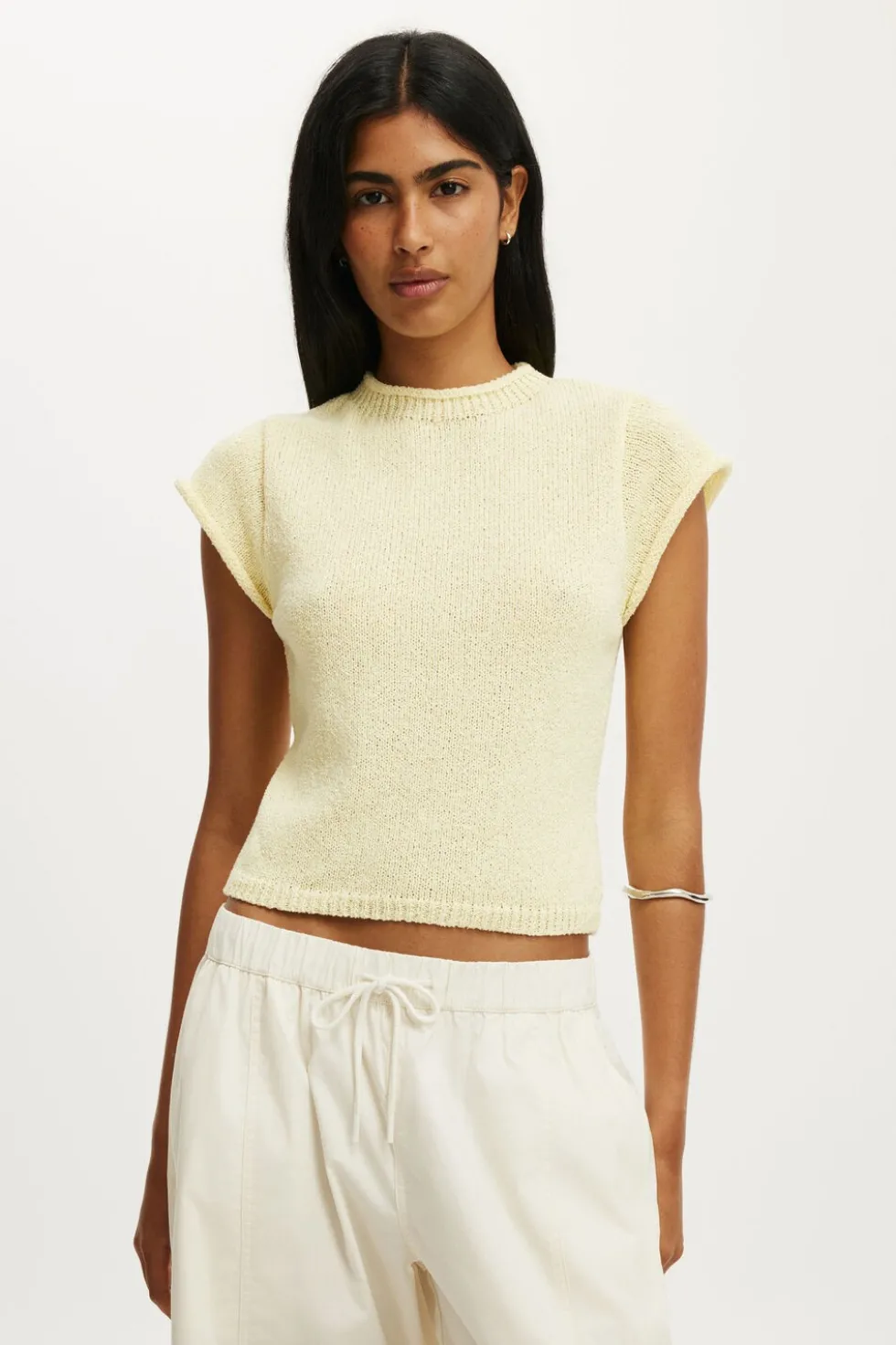 Textured Shortsleeve Knit Top