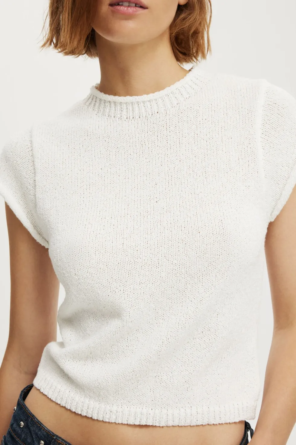 Textured Shortsleeve Knit Top