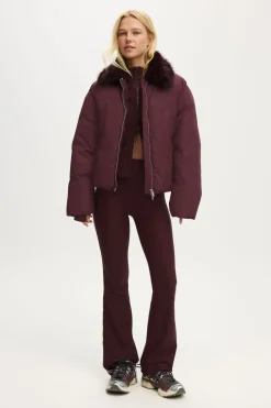 The Mother Puffer Faux Fur Collar Bomber