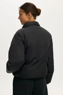 The Mother Puffer Faux Fur Collar Bomber