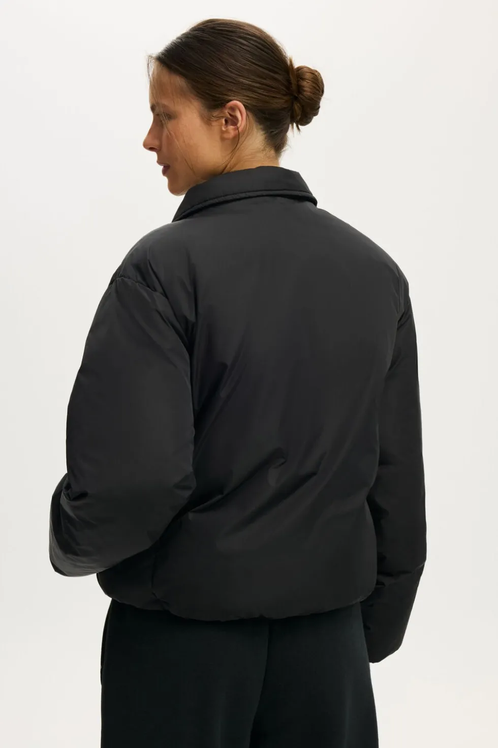 The Mother Puffer Faux Fur Collar Bomber