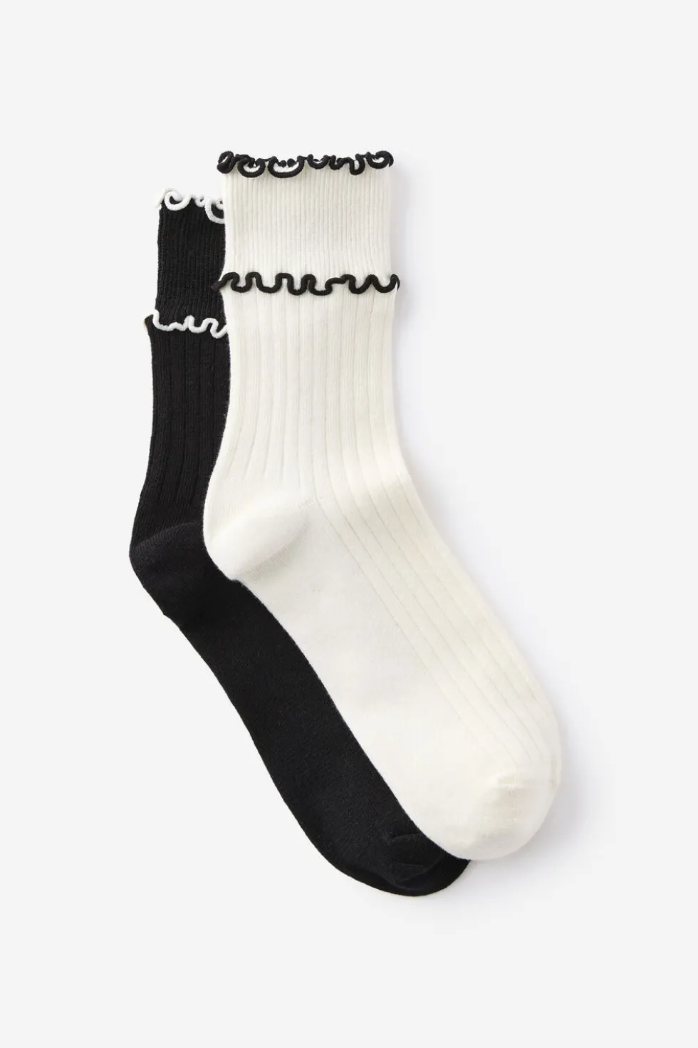 The Perfect Pair Double Frill Rib Crew Sock 2Pk