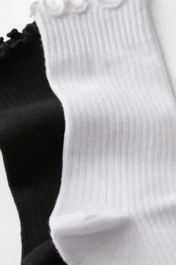 The Perfect Pair Frill Rib Crew Sock 2Pk