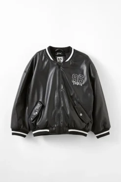 Tupac Faux Leather Bomber Jacket