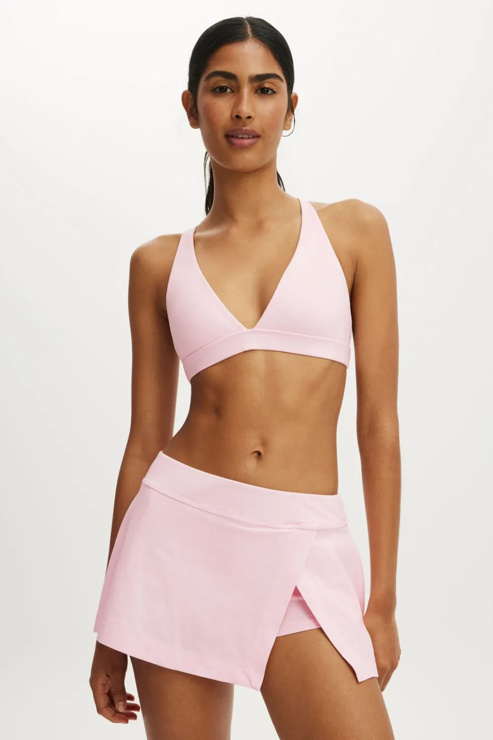 Ultra Soft Deep Plunge Cross Back Crop
