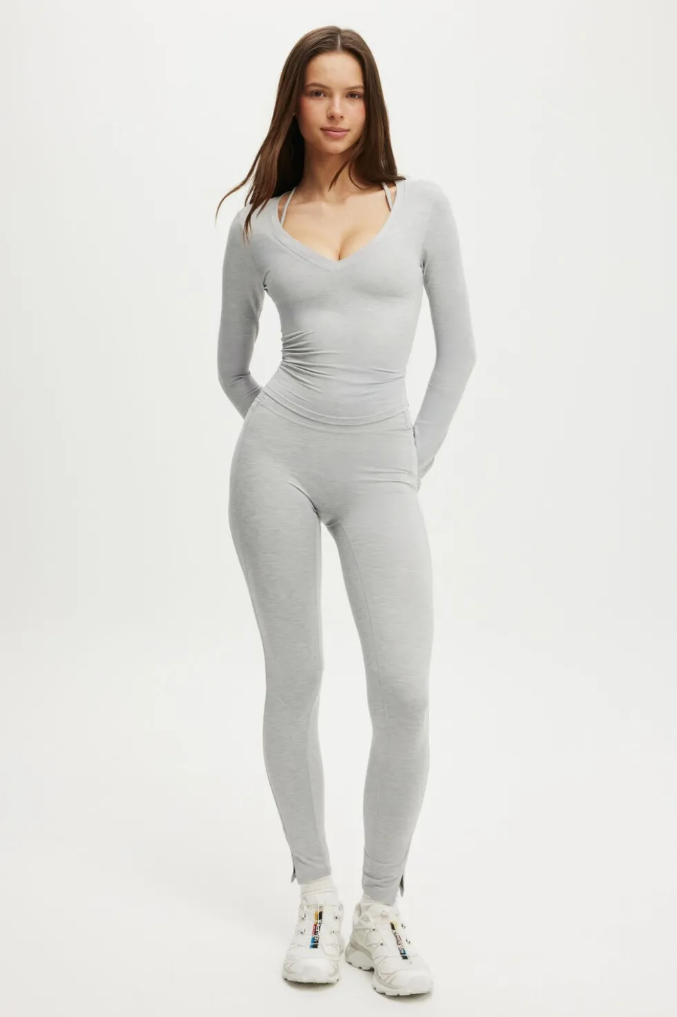 Ultra Soft Plunge Front Long Sleeve