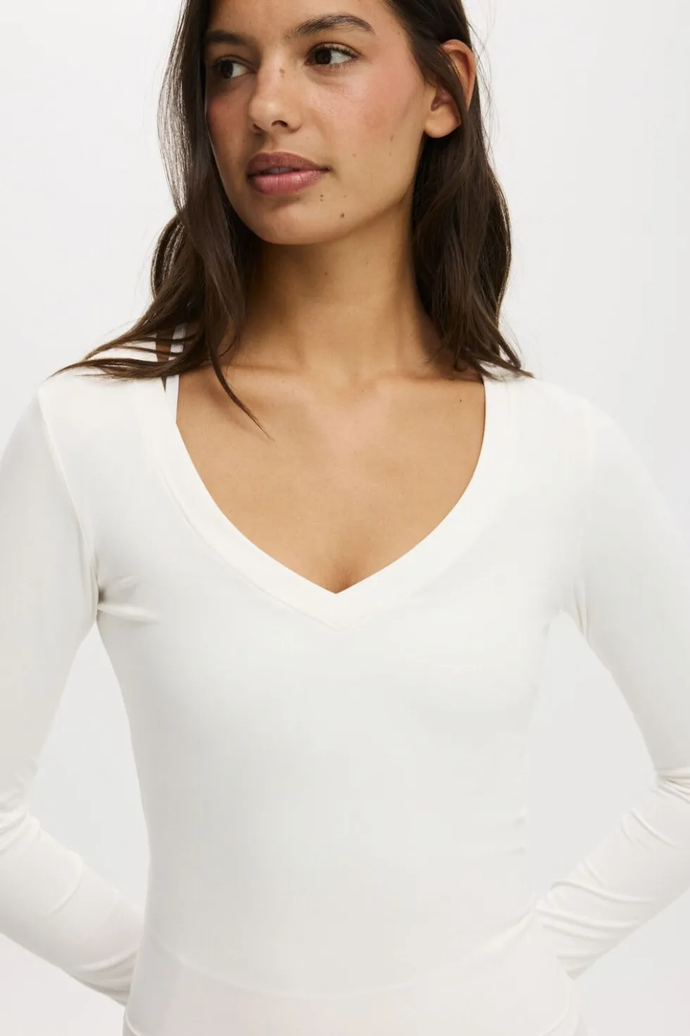 Ultra Soft Plunge Front Long Sleeve