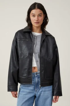 Uplift Your Outfits with the Women's Leo Faux Leather Jacket | Cotton On