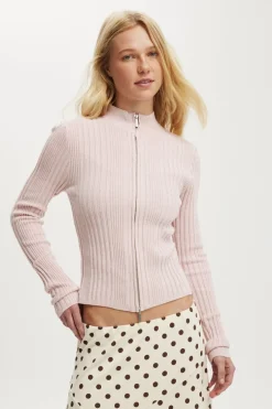 Variegated Rib Zip Through