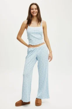 Waffle Wide Leg Pant