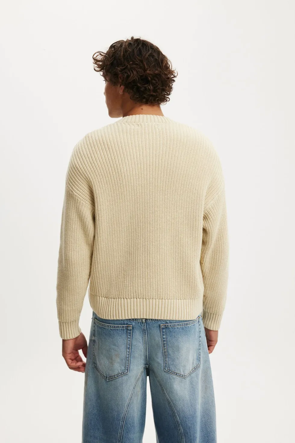 Washed Box Fit Crew Knit