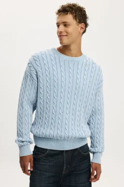 Washed Box Fit Crew Knit