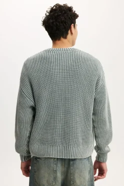 Washed Box Fit Crew Knit