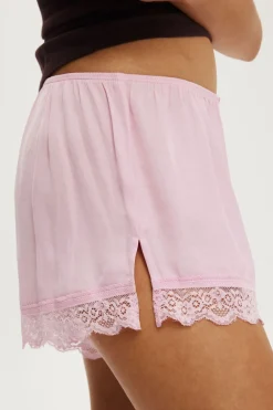 Washed Satin Lace Short
