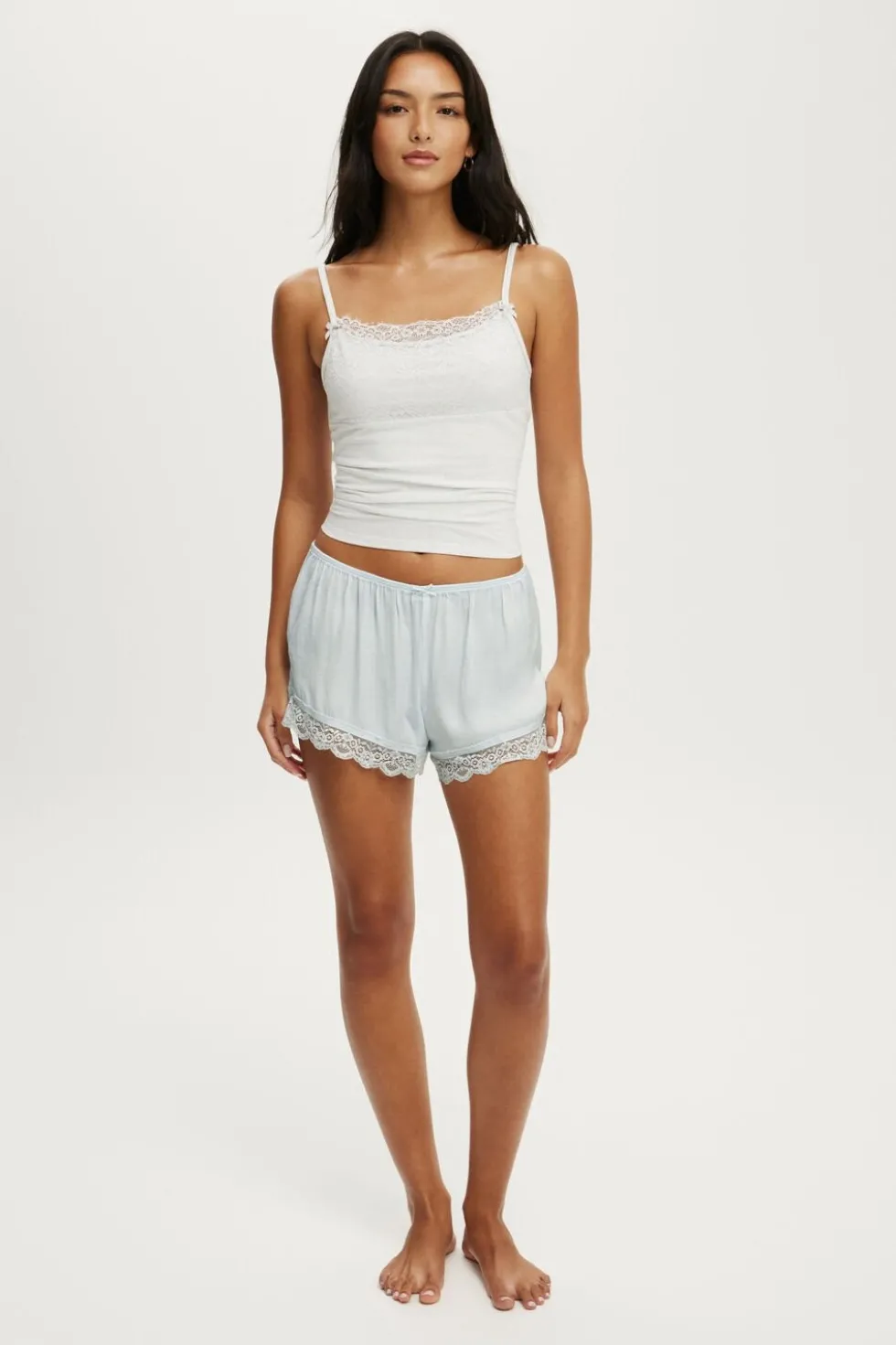 Washed Satin Lace Short