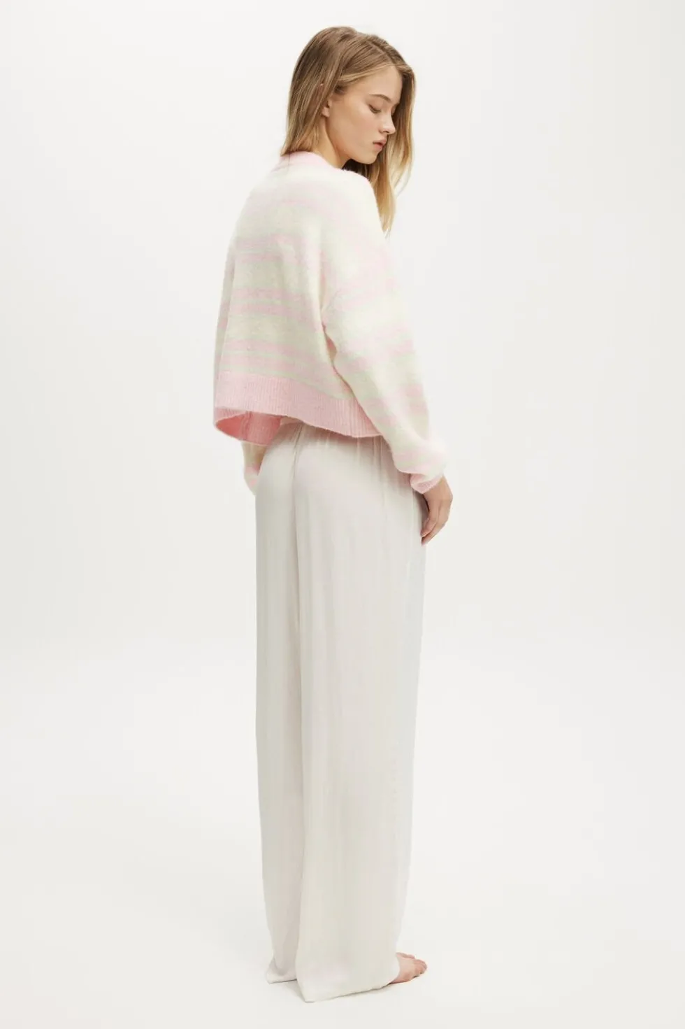 Washed Satin Wide Leg Pant