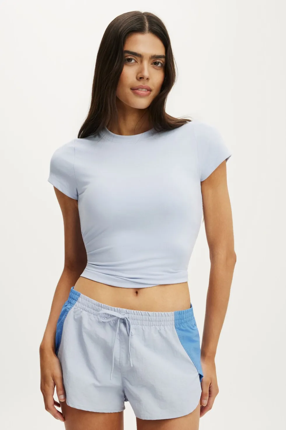 Woven Dolphin Hem Micro Short