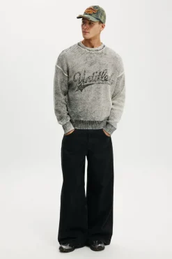 Y2k Box Fit Crew Knit