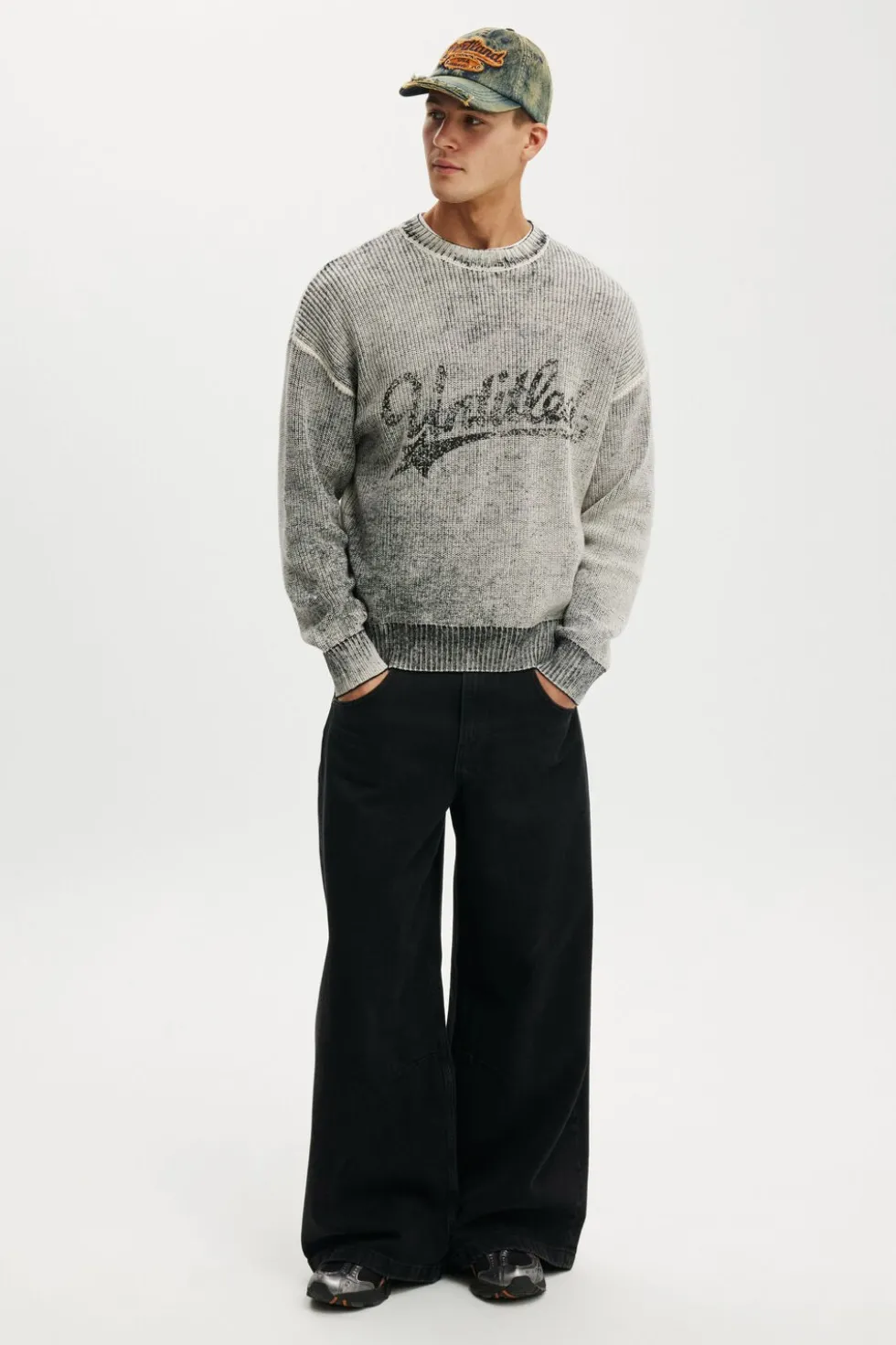 Y2k Box Fit Crew Knit
